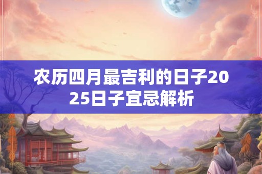 农历四月最吉利的日子2025日子宜忌解析