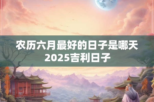 农历六月最好的日子是哪天2025吉利日子
