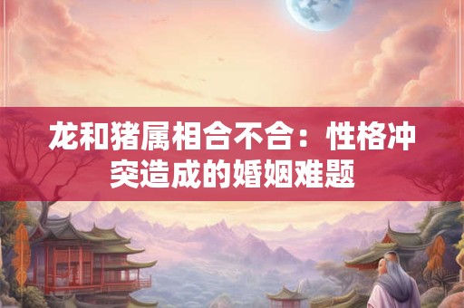 龙和猪属相合不合：性格冲突造成的婚姻难题