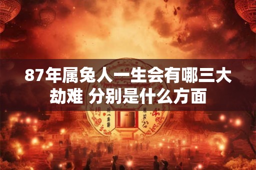 87年属兔人一生会有哪三大劫难 分别是什么方面 87年属兔人一生会有哪三大劫难 分别是什么方面