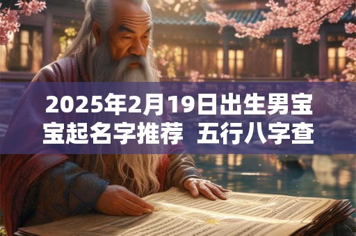 2025年2月19日出生男宝宝起名字推荐  五行八字查询