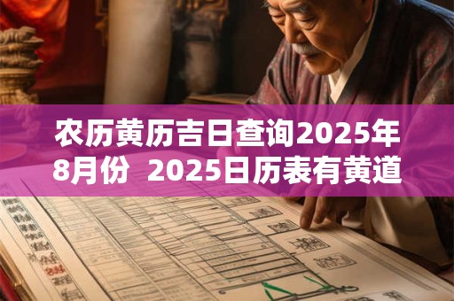 农历黄历吉日查询2025年8月份  2025日历表有黄道吉日
