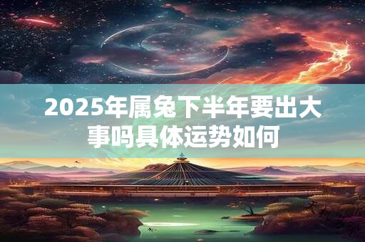 2026年属兔下半年要出大事吗具体运势如何