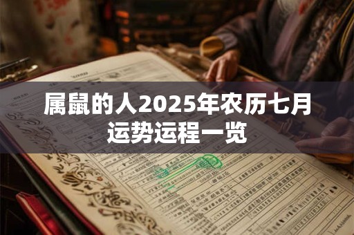 属鼠的人2025年农历七月运势运程一览