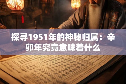 探寻1951年的神秘归属:辛卯年究竟意味着什么 探寻1951年的神秘归属:辛卯年究竟意味着什么