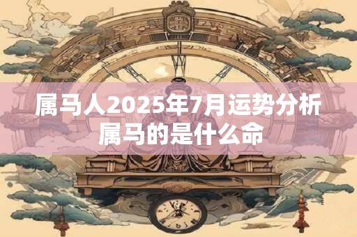属马人2025年7月运势分析 属马的是什么命