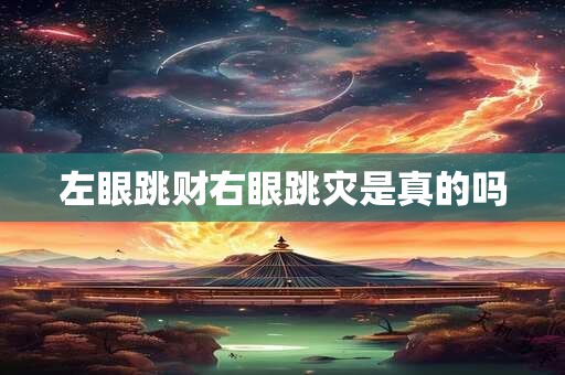 左眼跳财右眼跳灾是真的吗