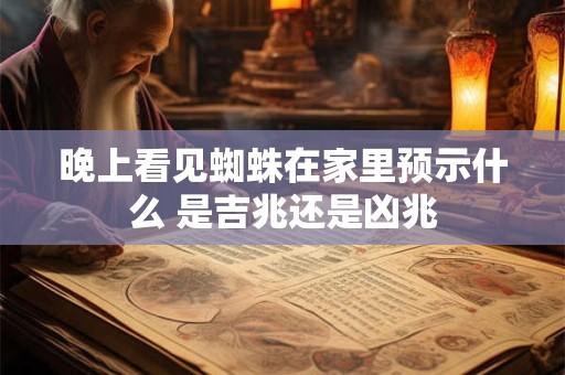 晚上看见蜘蛛在家里预示什么 是吉兆还是凶兆