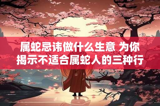 属蛇忌讳做什么生意 为你揭示不适合属蛇人的三种行业