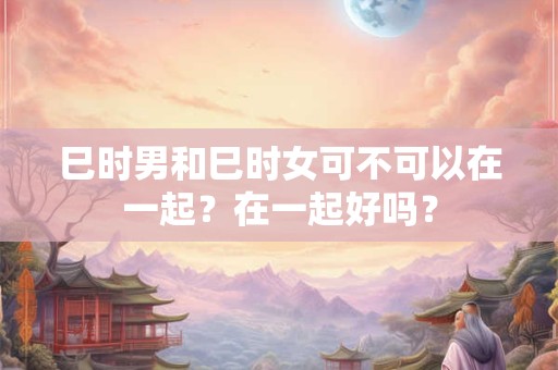 巳时男和巳时女可不可以在一起？在一起好吗？