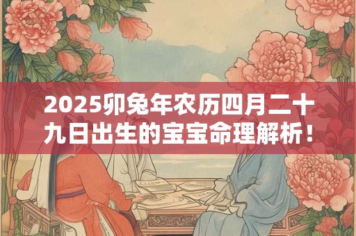 2025卯兔年农历四月二十九日出生的宝宝命理解析！