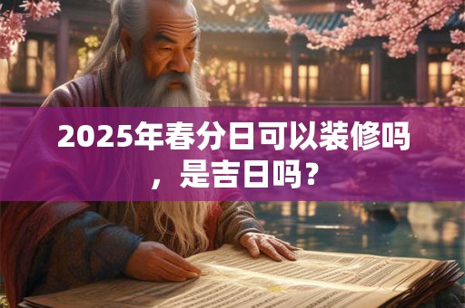 2026年春分日可以装修吗，是吉日吗？