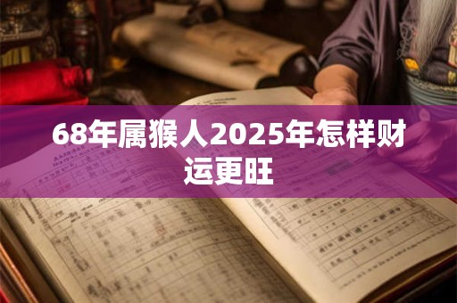 68年属猴人2025年怎样财运更旺