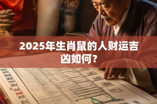 2025年生肖鼠的人财运吉凶如何？