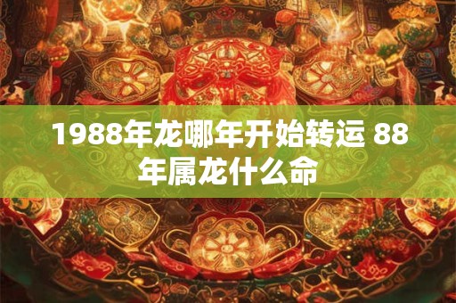1988年龙哪年开始转运 88年属龙什么命