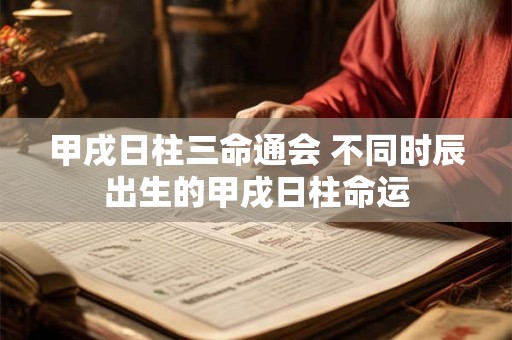 甲戌日柱三命通会 不同时辰出生的甲戌日柱命运 甲戌日柱三命通会 不同时辰出生的甲戌日柱命运