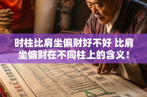 时柱比肩坐偏财好不好 比肩坐偏财在不同柱上的含义！