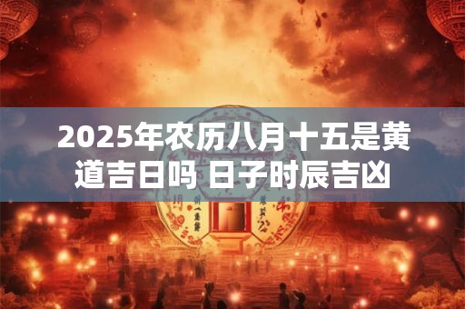 2025年农历八月十五是黄道吉日吗 日子时辰吉凶