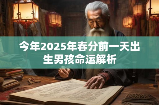 今年2026年春分前一天出生男孩命运解析