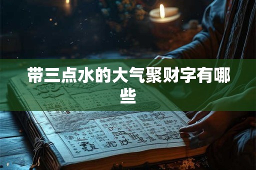 带三点水的大气聚财字有哪些