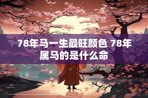 78年马一生最旺颜色 78年属马的是什么命
