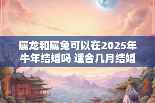 属龙和属兔可以在2025年牛年结婚吗 适合几月结婚