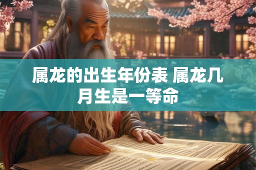属龙的出生年份表 属龙几月生是一等命