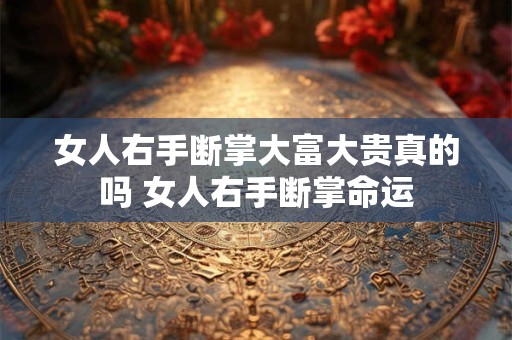 女人右手断掌大富大贵真的吗 女人右手断掌命运
