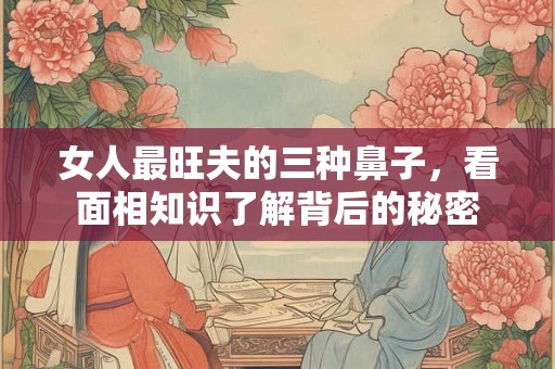 女人最旺夫的三种鼻子,看面相知识了解背后的秘密 女人最旺夫的三种鼻子,看面相知识了解背后的秘密