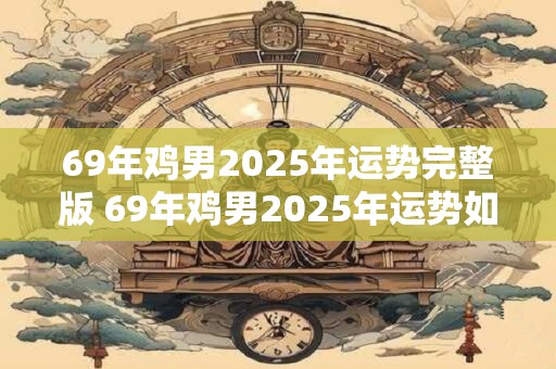 69年鸡男2025年运势完整版 69年鸡男2025年运势如何