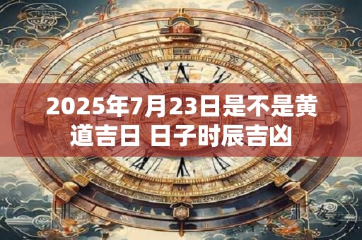 2025年7月23日是不是黄道吉日 日子时辰吉凶