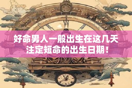 好命男人一般出生在这几天 注定短命的出生日期！