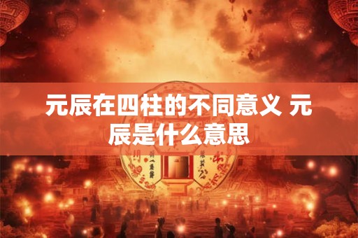 元辰在四柱的不同意义 元辰是什么意思