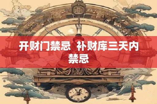 开财门禁忌  补财库三天内禁忌