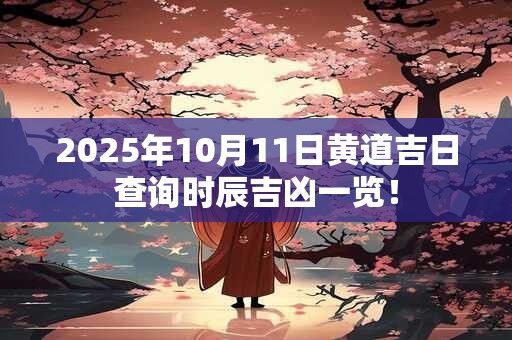 2025年10月11日黄道吉日查询时辰吉凶一览！