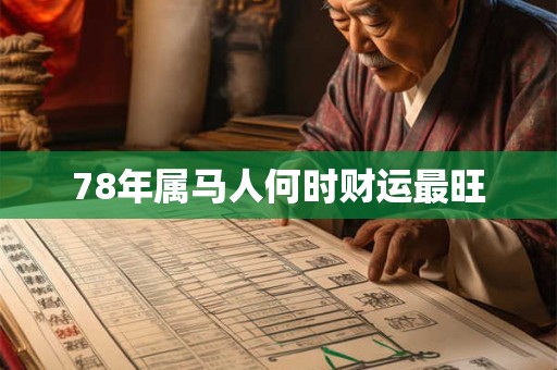 78年属马人何时财运最旺