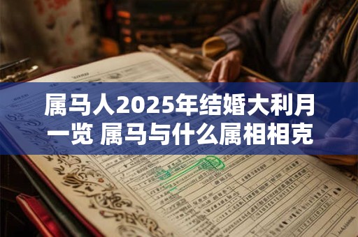 属马人2025年结婚大利月一览 属马与什么属相相克 属马人2025年结婚大利月一览 属马与什么属相相克