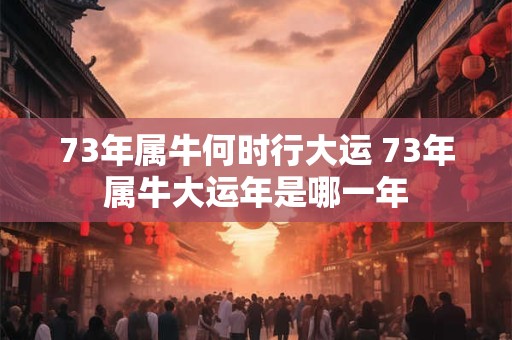 73年属牛何时行大运 73年属牛大运年是哪一年