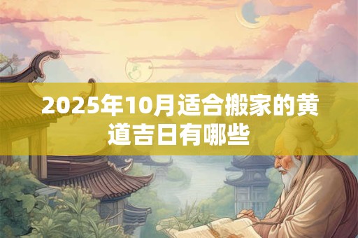 2025年10月适合搬家的黄道吉日有哪些