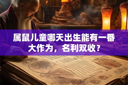 属鼠儿童哪天出生能有一番大作为，名利双收？