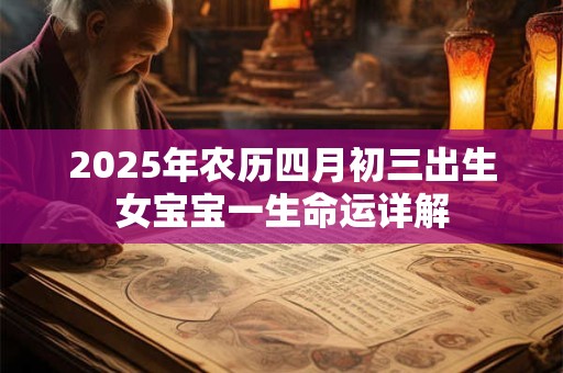2026年农历四月初三出生女宝宝一生命运详解