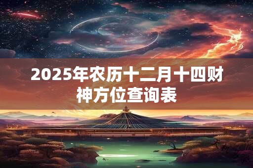 2025年农历十二月十四财神方位查询表 2025年农历十二月十四财神方位查询表