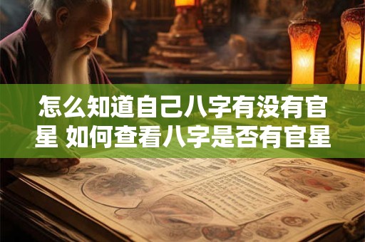 怎么知道自己八字有没有官星 如何查看八字是否有官星