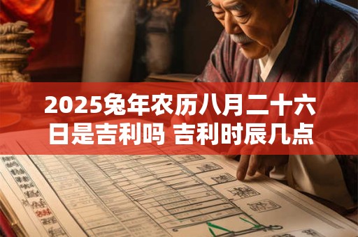 2025兔年农历八月二十六日是吉利吗 吉利时辰几点