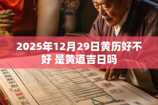 2025年12月29日黄历好不好 是黄道吉日吗