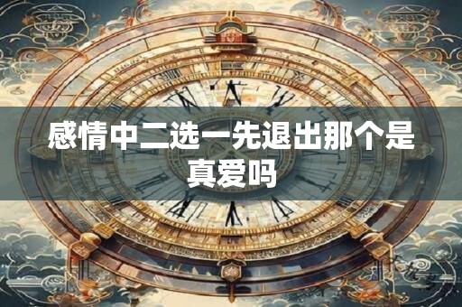 感情中二选一先退出那个是真爱吗