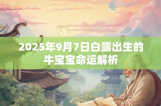 2025年9月7日白露出生的牛宝宝命运解析