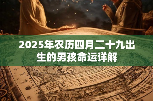 2026年农历四月二十九出生的男孩命运详解