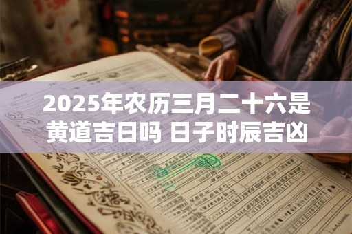 2025年农历三月二十六是黄道吉日吗 日子时辰吉凶