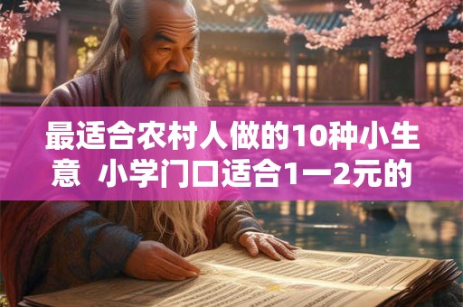 最适合农村人做的10种小生意  小学门口适合1一2元的生意